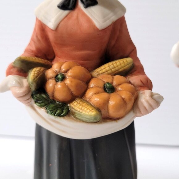 Home Interior Rewards of the Harvest 2 Porcelain Pilgrim Figurines Thanksgiving - Picture 4 of 12